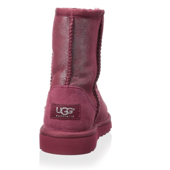 UGG Classic Glitter Boot Red Plum Size 5 - Picture 3 of 8